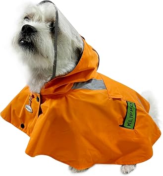 Klippo - Clear View Poncho Raincoat with Reflective Stripes for Small Dogs/Puppies Medium