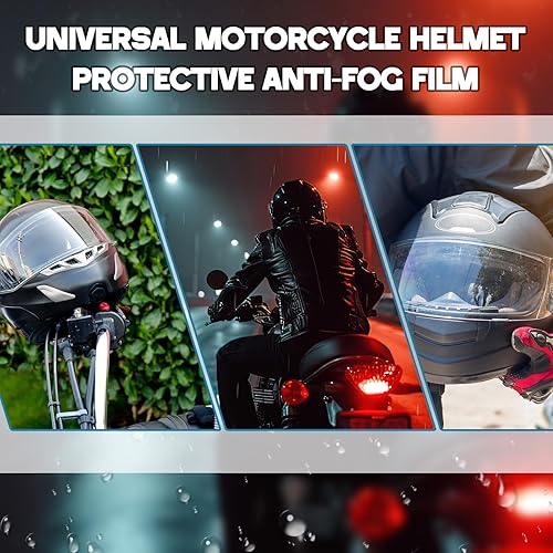 Miniatura 2 de Kingdder Paquete de 10 Películas Antivaho para Visera de Casco de Motocicleta, Máscara de Casco Antivaho Visera Transparente, Protector Facial de