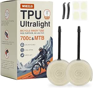 WHEELO 2-Pack TPU 700C Bike Inner Tubes for 25–32 mm Tires
