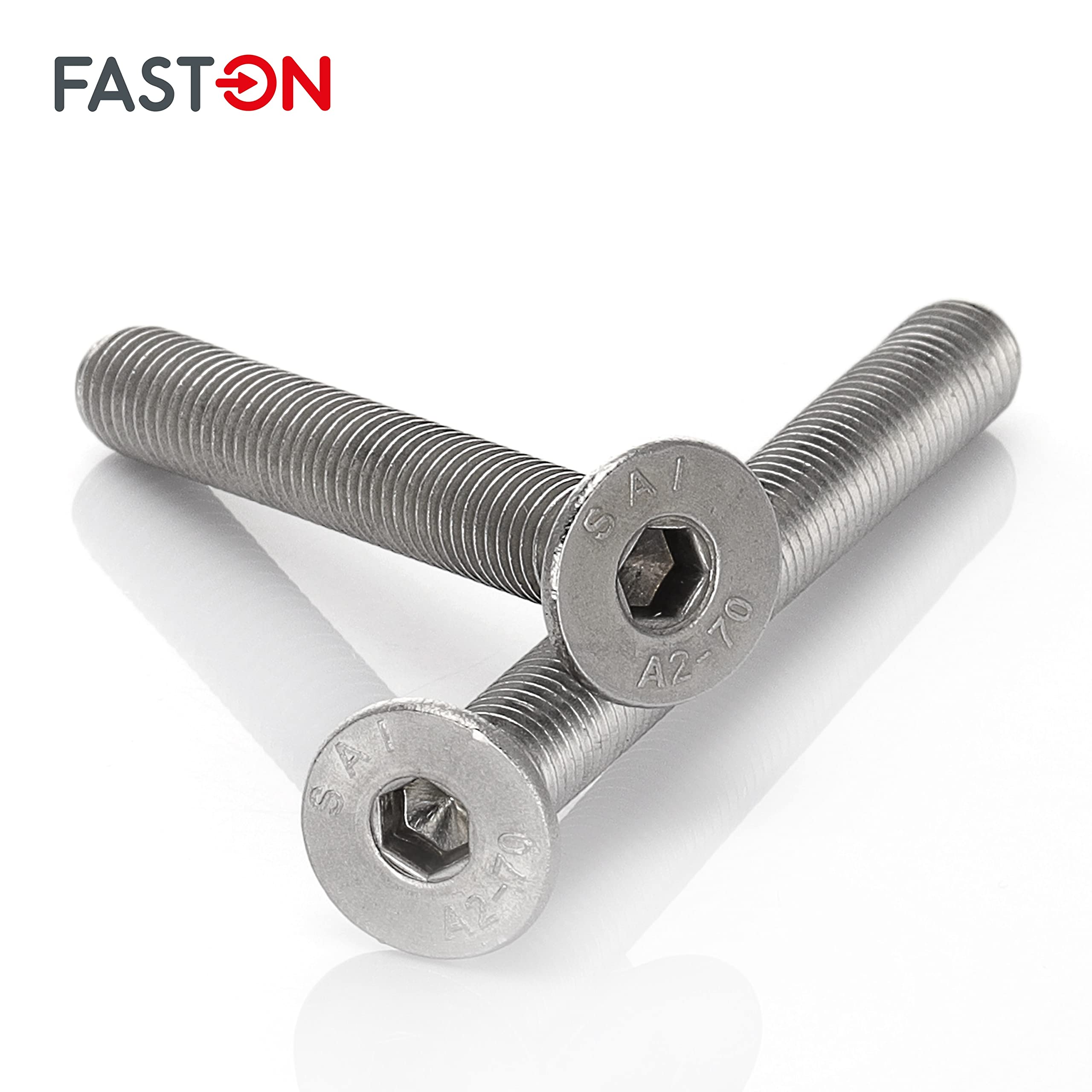 Senkkopfschrauben M10x200 Edelstahl (10 Stück) Innensechskant Edelstahlschrauben DIN 7991 FASTON®