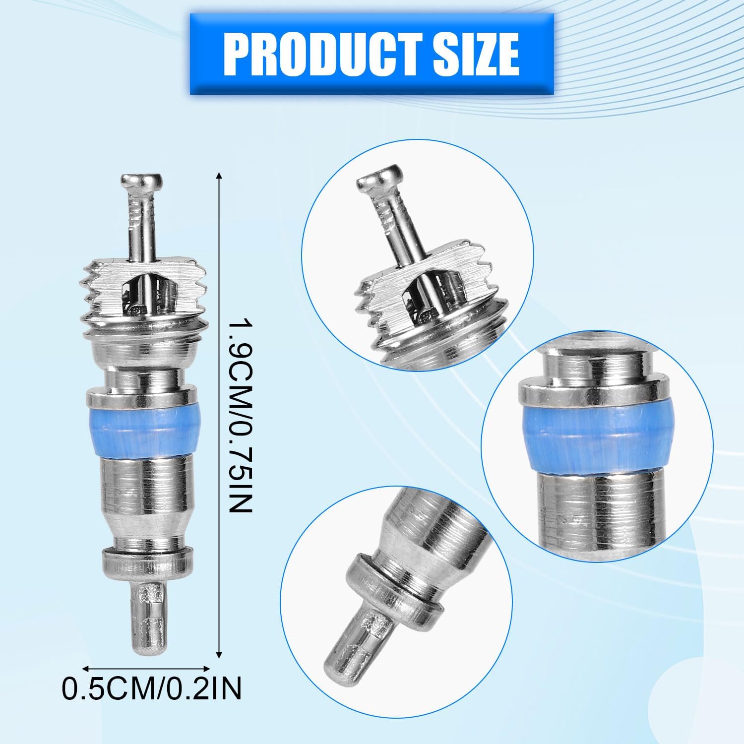 50pcs Valve Core for R32 R410 R22 Refrigerant, High Pressure Valve Cores Replacement Parts for HVAC Air Conditioning & Refrigeration Systems