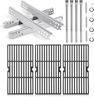 Criditpid Grill Replacement Parts for Charbroil Advantage 4 Burner 463344015, Grill Heat Plates, 463344015 Grates, Burners, Carryover Tubes and 463344015 Igniter for Char-Broil Advantage Grill Parts