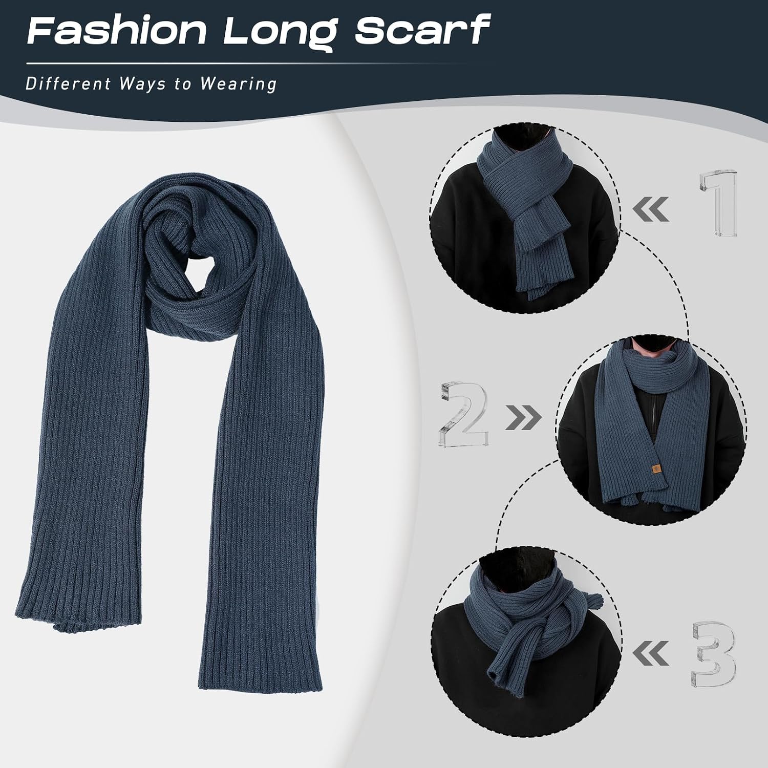Winter Fleece lined Beanie Hats Scarf for Men and Women with Touchscreen Gloves