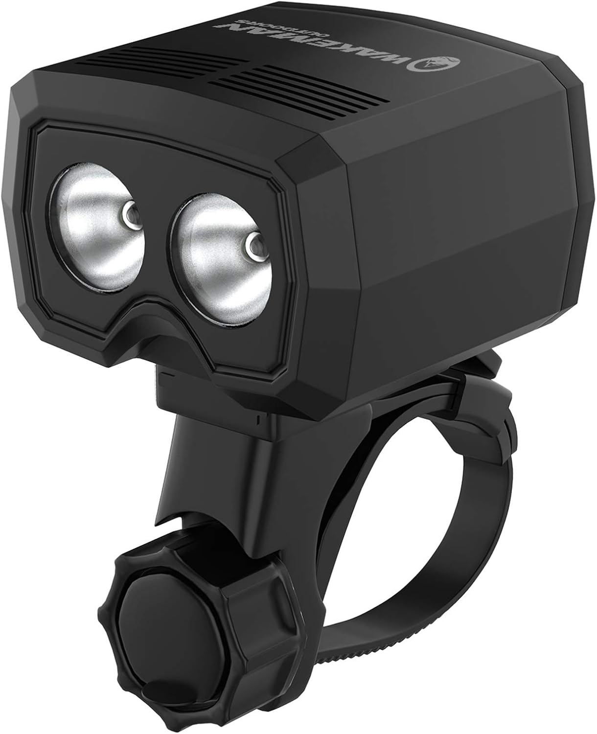 Bike Light-LED Front Bicycle Headlight-Bright USB Rechargeable Handlebar Lamp, 360° Mobility, Detachable, Compact for Road Safety by Wakeman Outdoors
