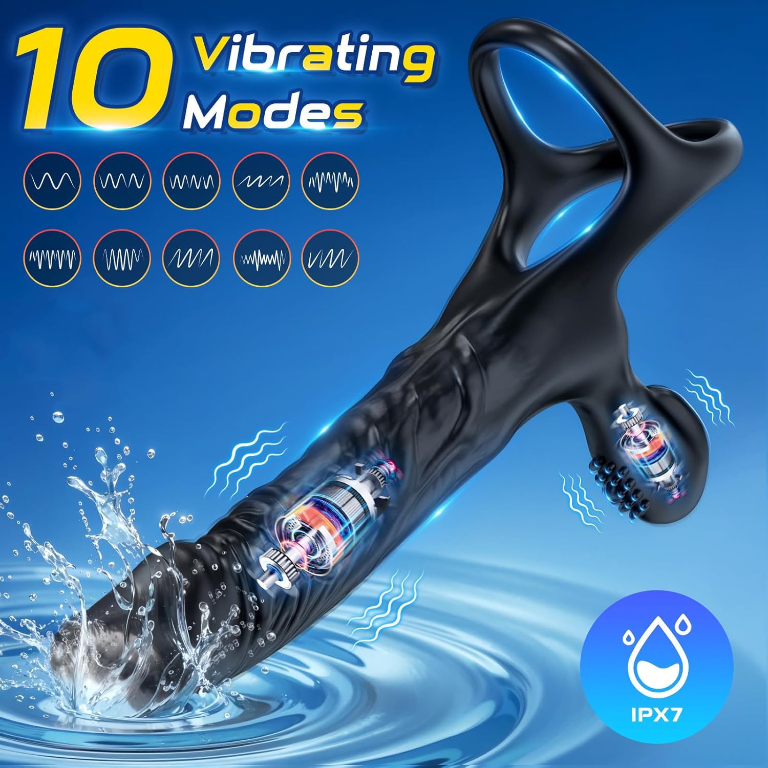 Consolador Anal con Anillo Vibrador Juguetes Sexuales Pareja, Plug Anal Dildo Vibradores Consoladores.. para Hombre con Vibración, Vibradorador Hombre Mujer Juguetes Eróticos para Pareja Sexuale