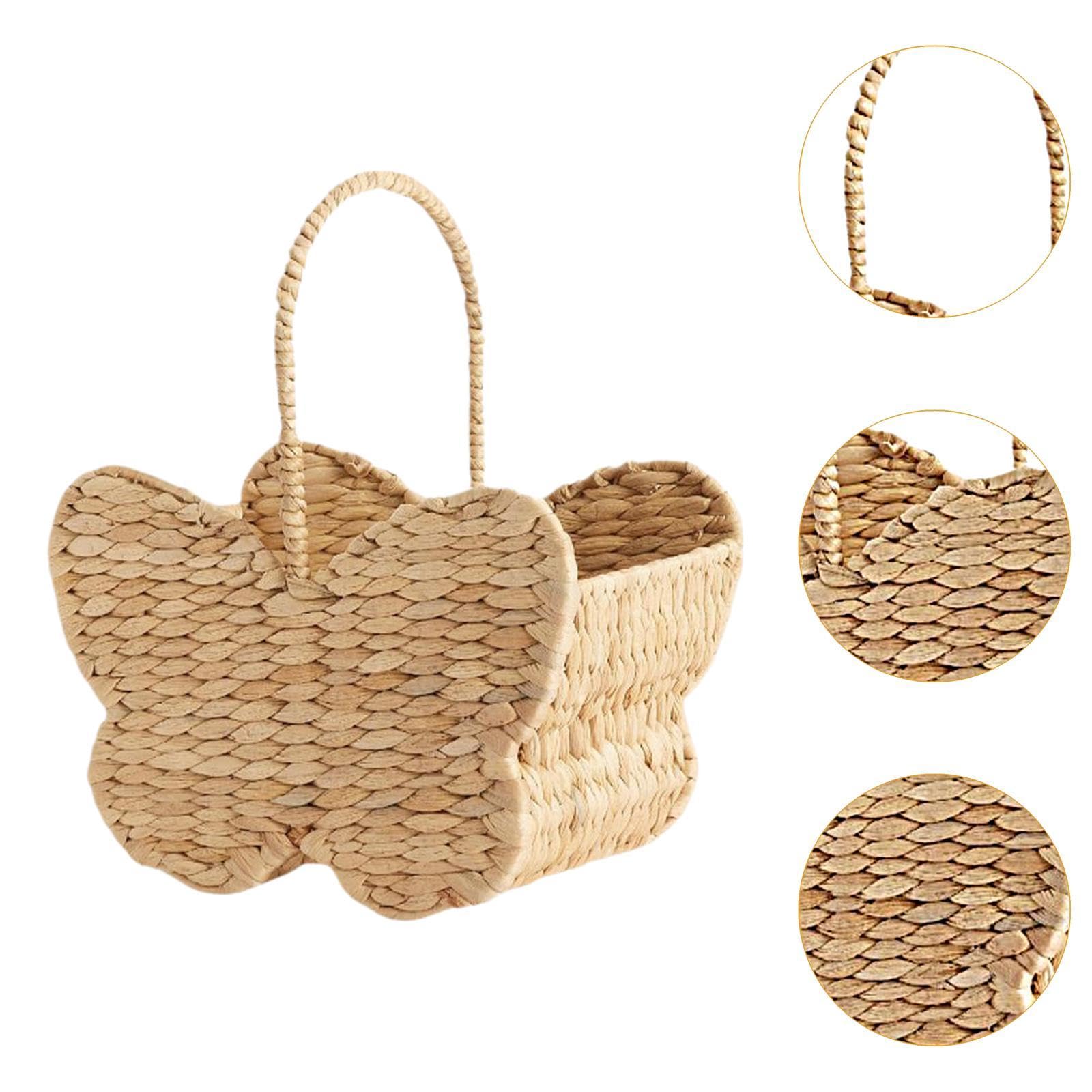 Cestino Picnic Cestino Contenitore Decorativo Intrecciato a Farfalla con Manico Robusto in Paglia Elegante Pratico Adatto