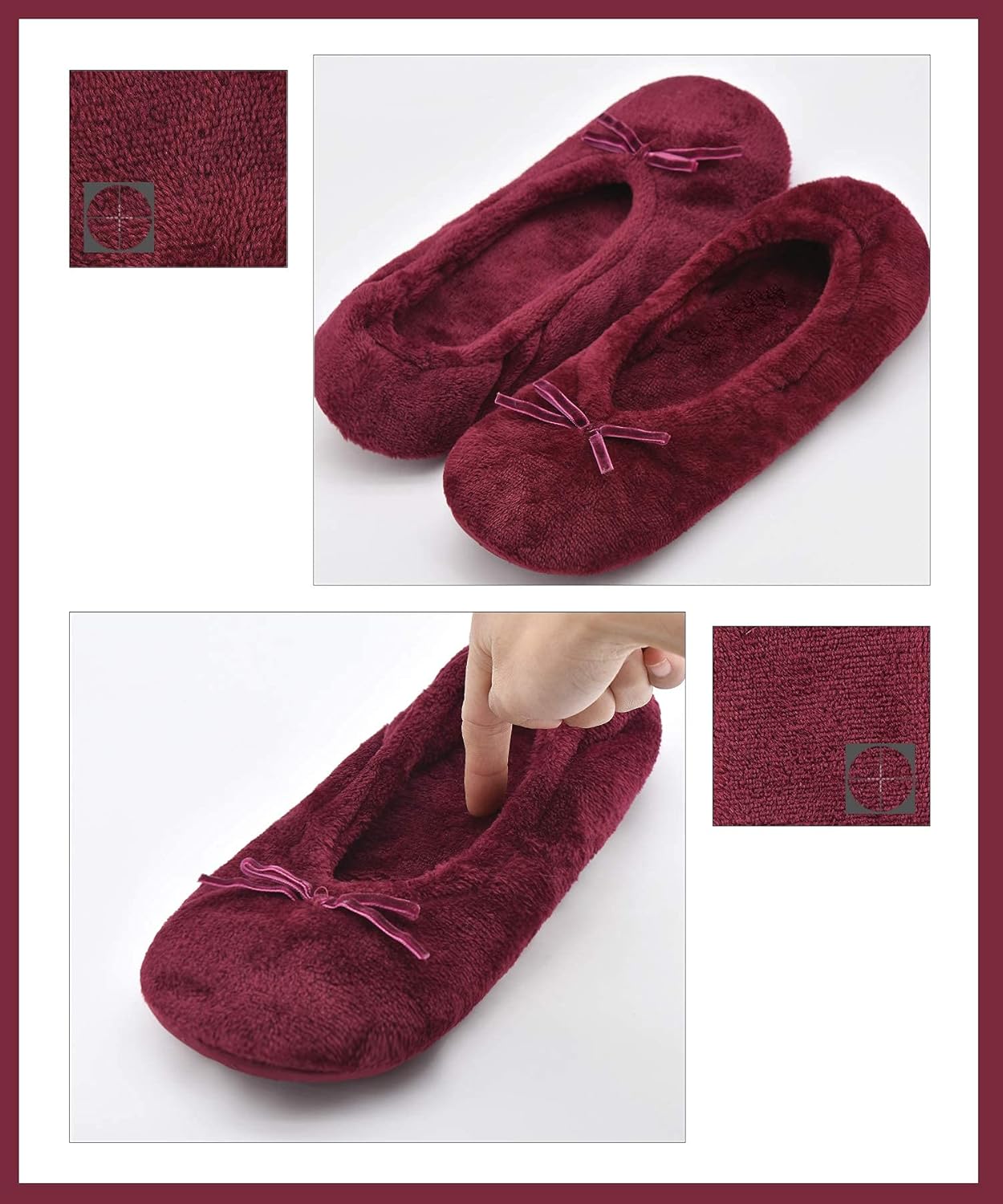 DICUIRD Women's Ballerina Slippers Lightweight House Slippers with Stretchable Heel Design - Image 3