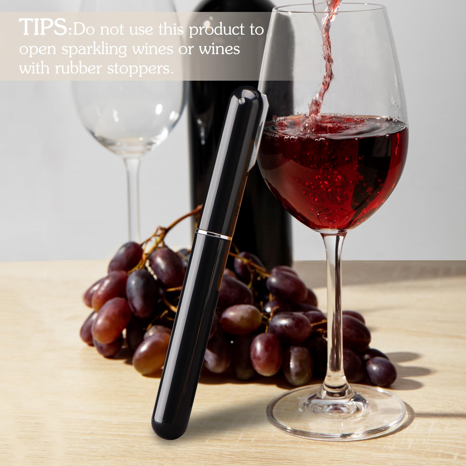 Abridor de vino Juego, Abrelatas de Vino de Presión de Aire con Cortador de Papel de Aluminio, Tapón de Silicona de Vacío y Vertedor de Vino, Amantes Del Vino Regalo Set