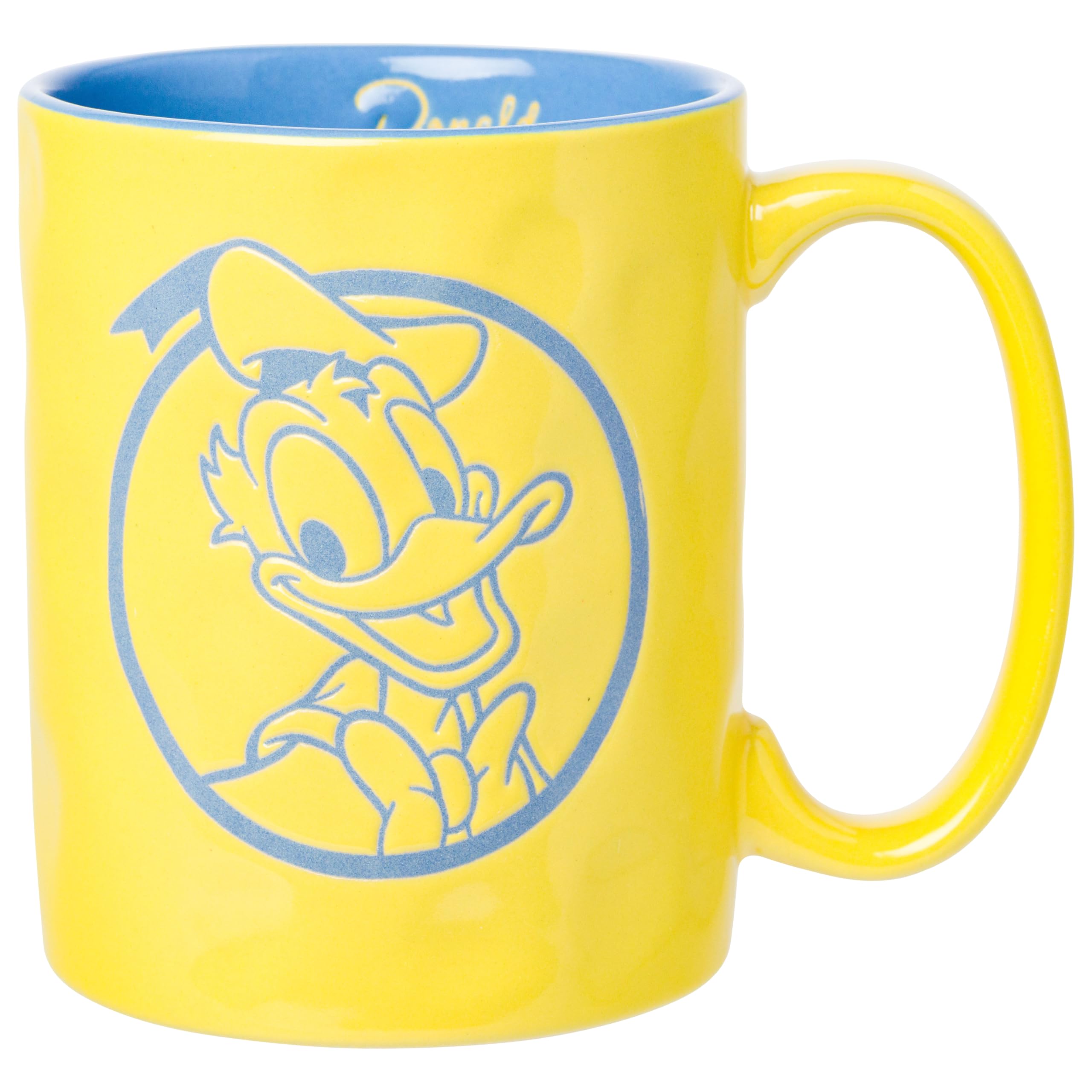 Silver Buffalo Disney Classics Donald Duck Circle Badge Wax Resist 17oz Ceramic Pottery Mug