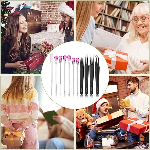 Miniatura 6 de Juego de 11 herramientas de moldes de resina de silicona, agujas para agitar, cuchara, herramientas de precisión, juego de pinzas electrónicas