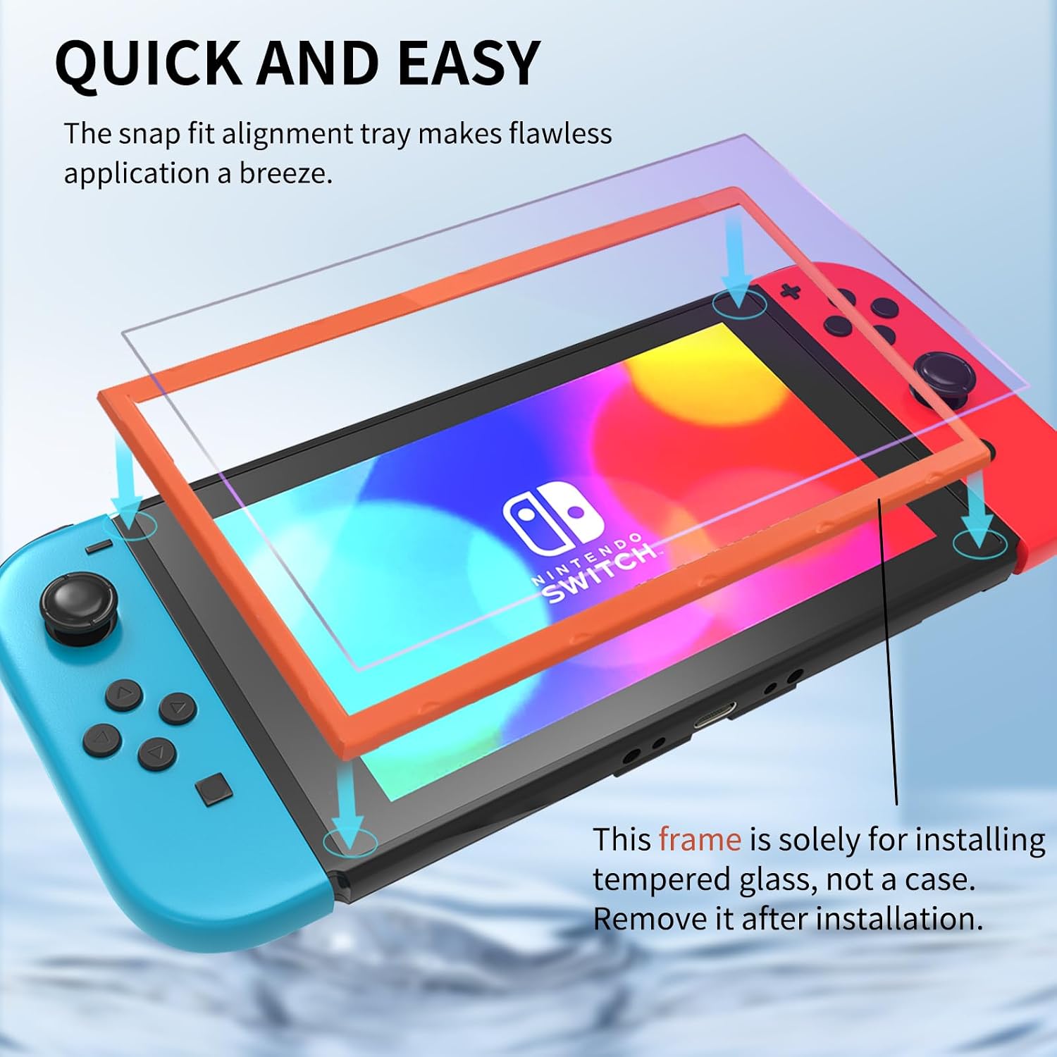 3-Pack Blue Light Blocking Tempered Glass Screen Protector for Switch Model 2017 [6.2 Inch],with Alignment Frame,Anti Glare, Anti Scratch,Anti Fingerprint, Eye Protection Film,9H Hardness image 4