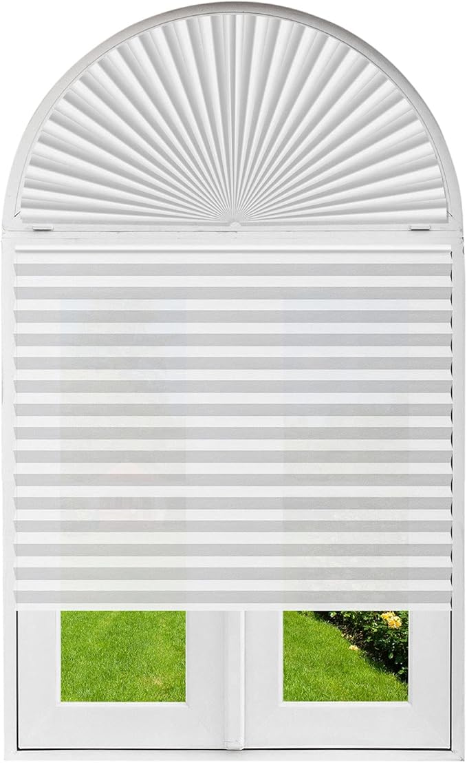 Light Filtering Pleated Shade Arch Window Pleated Paper Shades 72 x 36