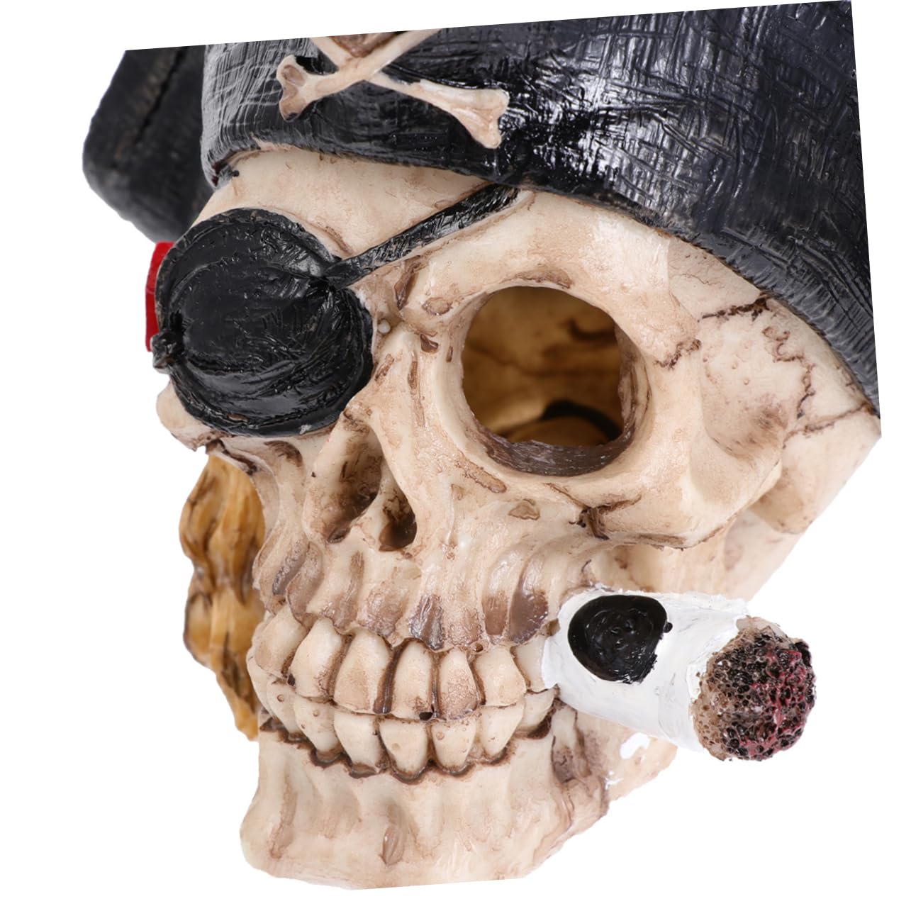 Ornamento in Resina A Forma di Teschio Pirata per Acquario Decorazione per Halloween Pirata