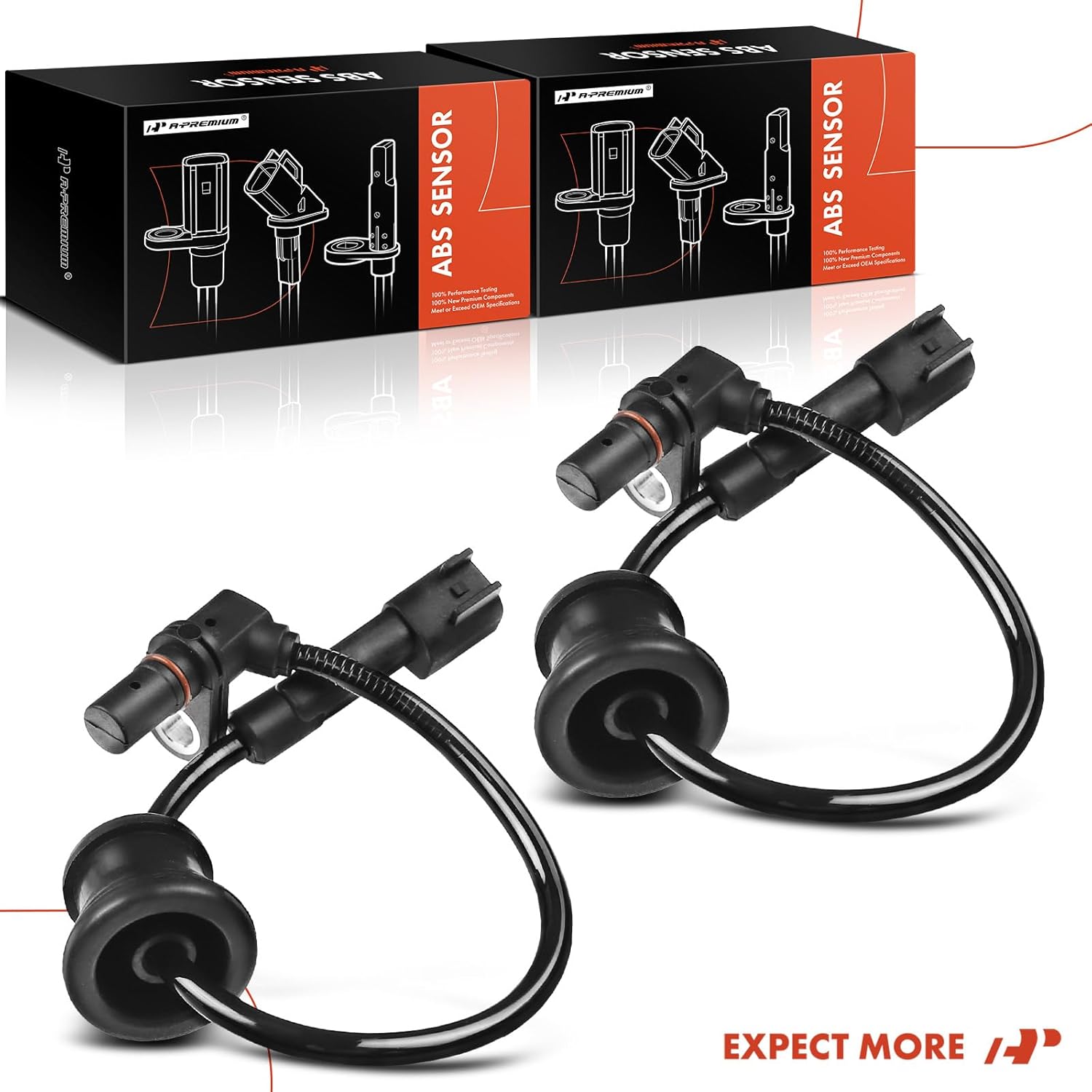 A-Premium 2PC Set Rear ABS Wheel Speed Sensor for Chevrolet Equinox & GMC Terrain 2010 2011 2012 2013 2014 2015