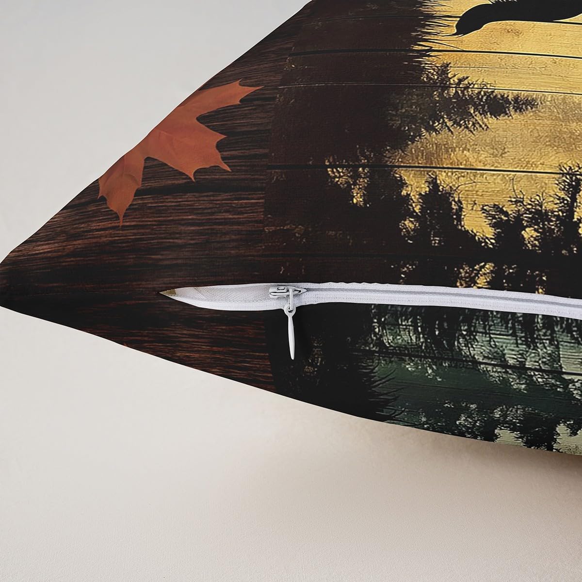 Erosebridal Black Bear Throw Pillow Cover 24x24 Inch Wild Animal Pillow Cover Rustic Wooden Cabin Nature Wildlife Decorative Pillowcase for Couch Oil Painting Plant Pine Tree Outdoor Pillow Cover