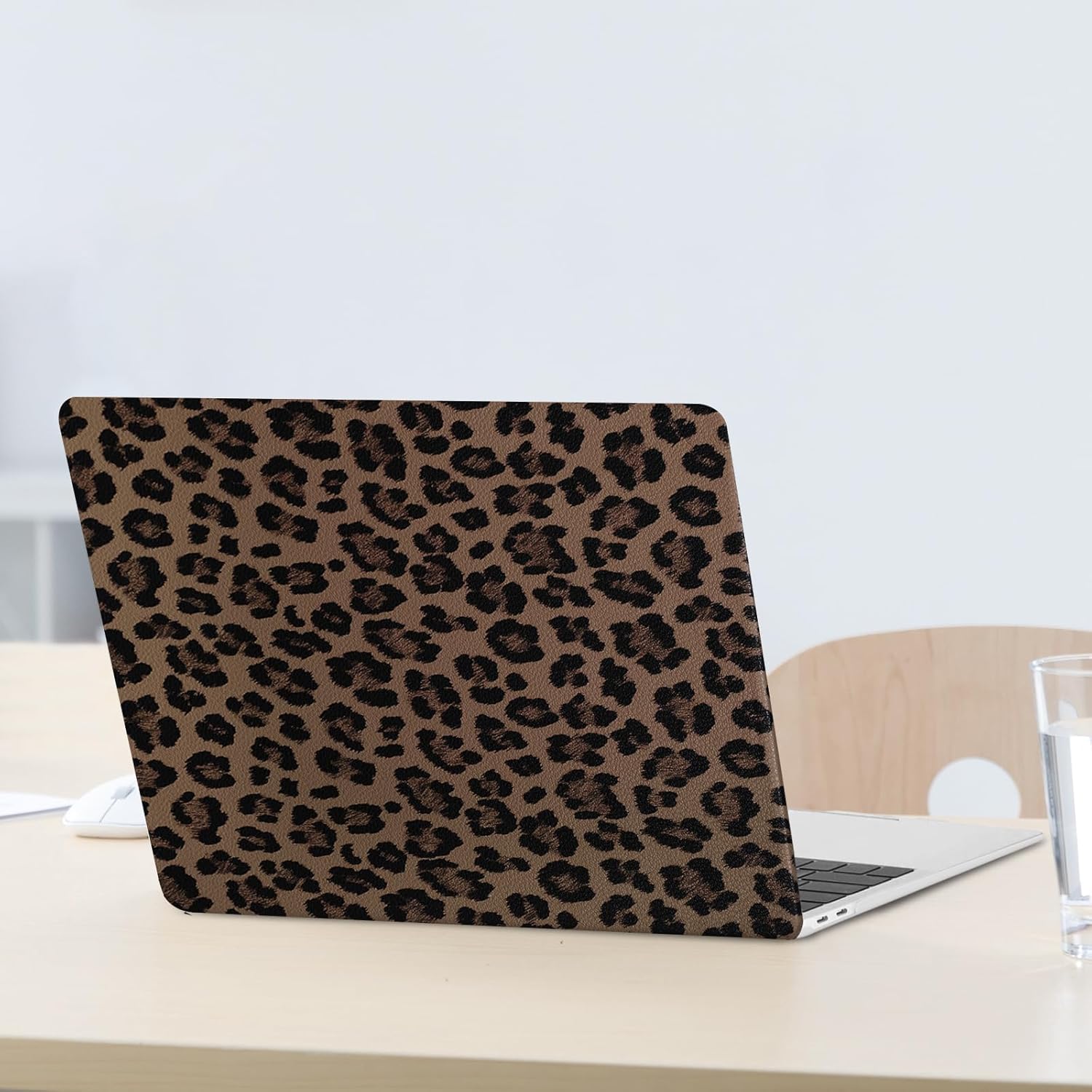 MOSISO Compatible with MacBook Air 13 inch Case 2022 2021 2020 2019 2018 Release A2337 M1 A2179 A1932, Anti-Fingerprint Cheetah Spots PU Leather Coated Plastic Hard Shell Case&Keyboard Cover, Brown - Image 5