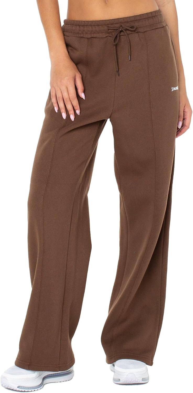 Spalding Women's Fleece Wide Leg Sweatpants with Pockets