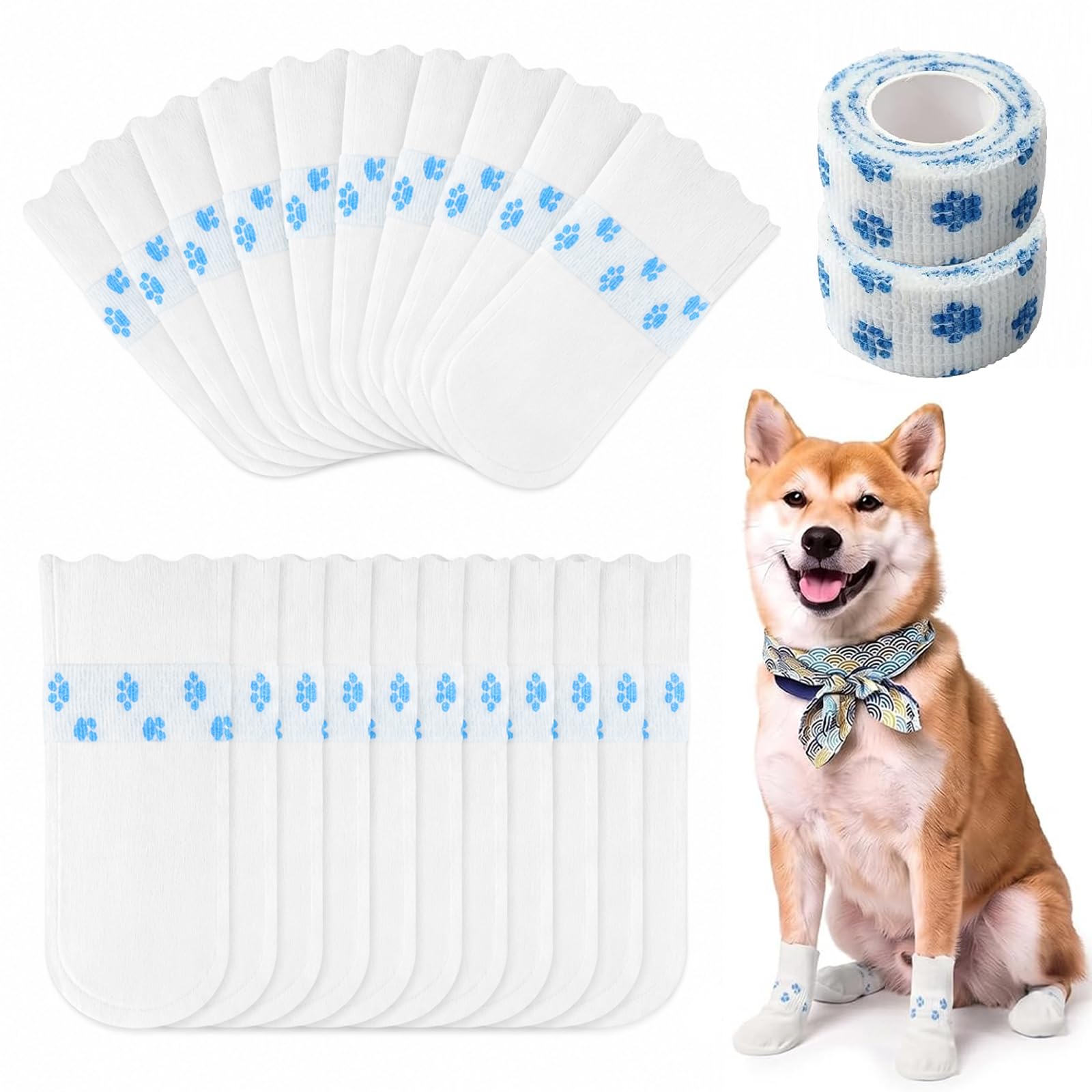 Oteovio Dog Boots for Injured Paws, 40 Pcs