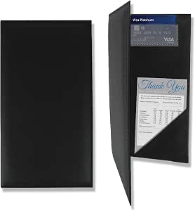 BankSupplies Leatherette Guest Check Presenters for Restaurants, Set of 20, Water-Resistant Server Books with Credit Card and Side Pockets, 5.5 x 10 Inches