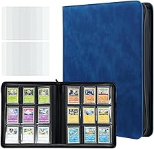 Toploader 3 x 4 inch Card Binder, 9 Pages Can Hold 216 Album Cards for Collectibles with 10 Toploaders, Card Holder Book Suitable for Magic, YuGi Oh, MTG-Blue
