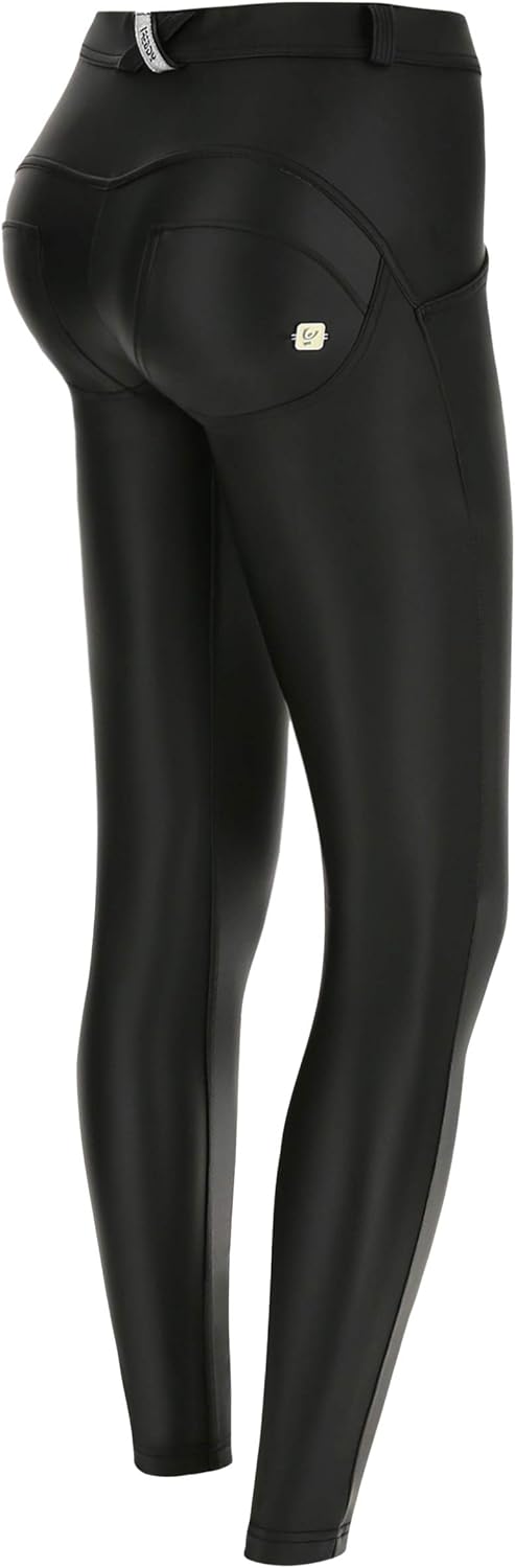 FREDDY WRUP Faux Leather - Mid Rise - Full Length - Black