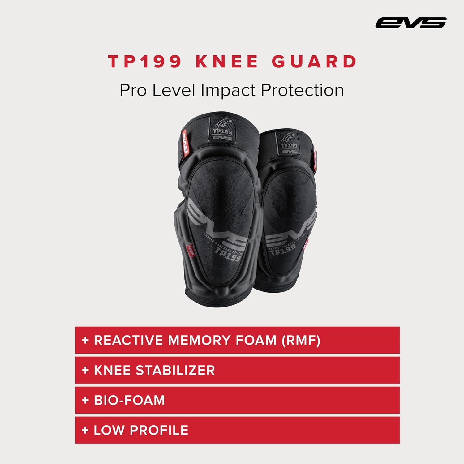 EVS Sports TP199 Knee/Shin Guard for Riding | Impact-Resistant, Lightweight, and Flexible Protection with Sleeve Design for Comfort and Stability