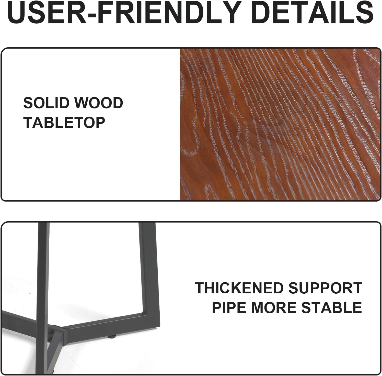 30inch Regular Height Industrial Bar Table-Rectangular Minimalist Breakfast Dining Table-Office Meeting Computer Desk-Wood and Metal Design