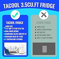 Vista 6 de Mini Refrigerator with Freezer Small Fridge Double Door Side Drink Holder Adjustable Glass Shelves, Plastic Crisper, 7 Level Temperature Control for