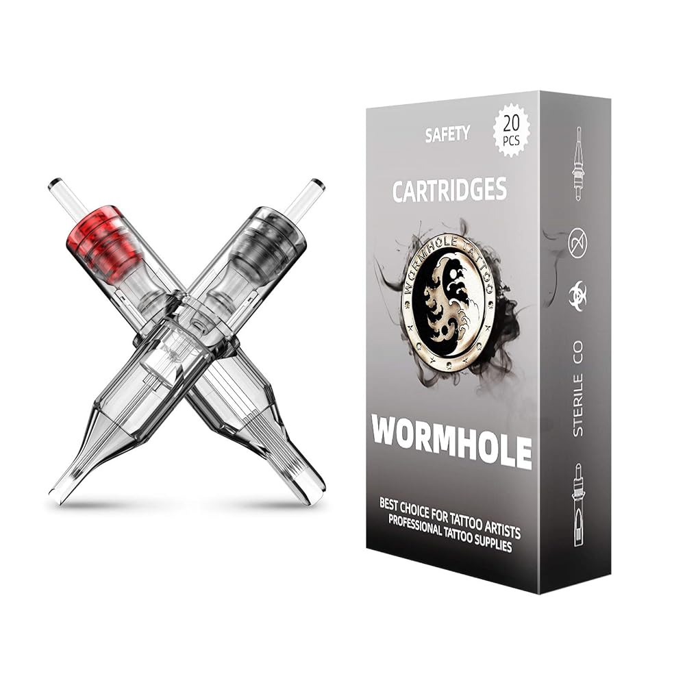 Wormhole Tattoo Cartridge Needles 20pcs Mixed Cartridge Needles 3RL 5RL 5M1 7M1 Tattoo Cartridges Professional Disposable Tattoo Needle Cartridge Sterilized Tattoo Needles Safe Cartridge Needles