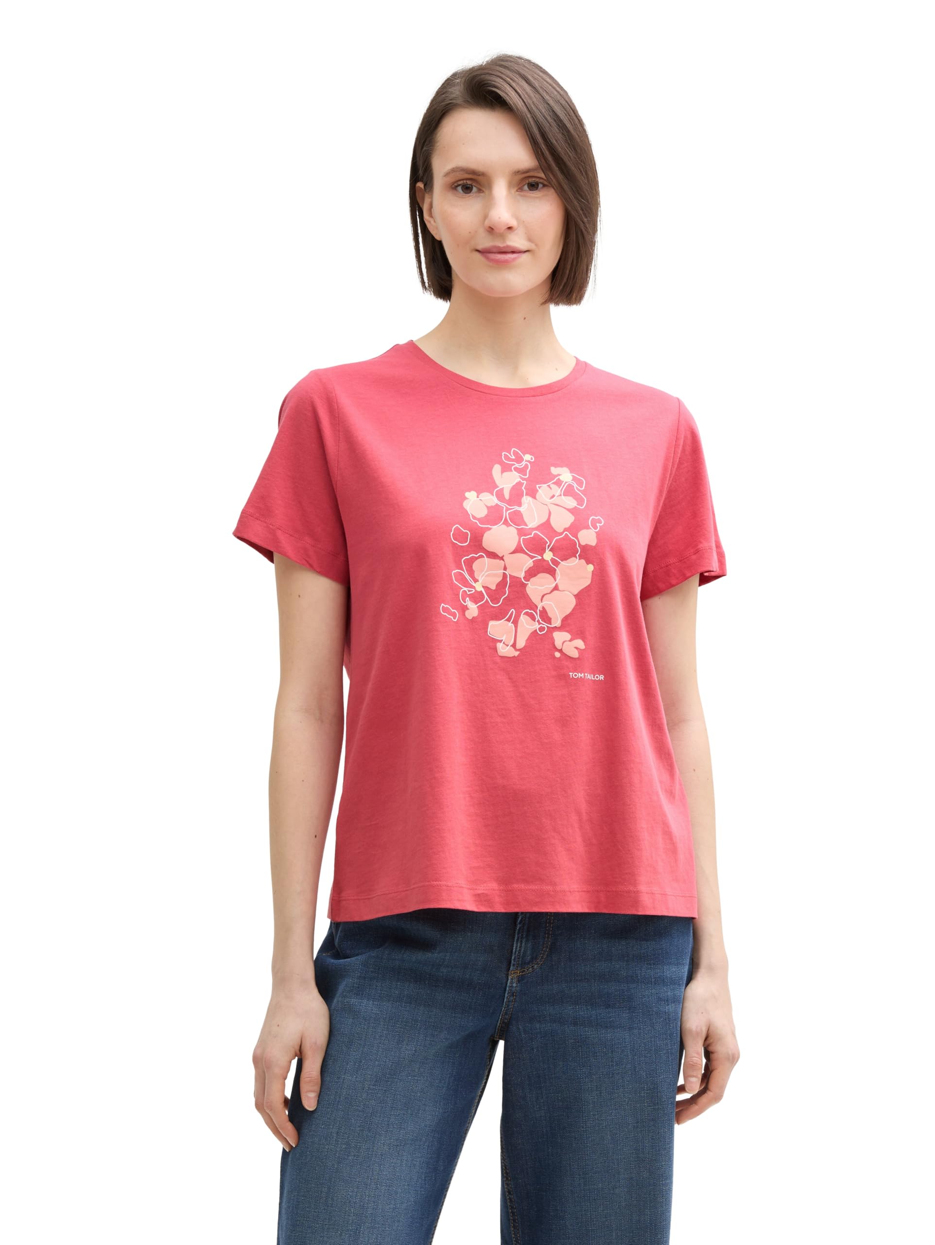 TOM TAILOR Damen Basic T-Shirt mit Print