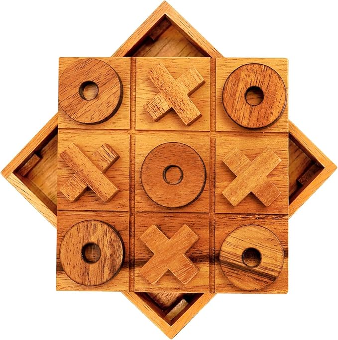 Juego de Mesa Tic Tac Toe de Madera BSIRI 5.5 Pulgadas miniatura 8