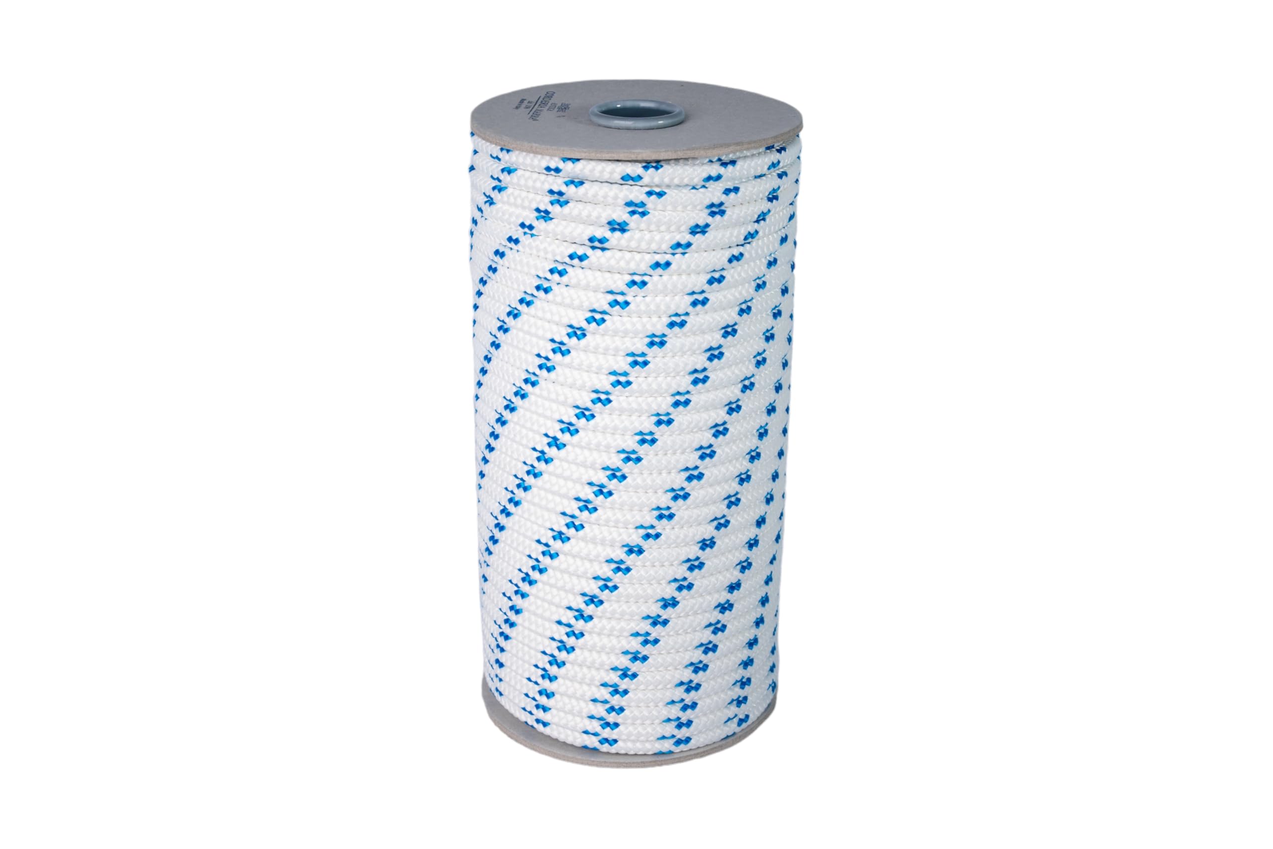 Corda Treccia mare Multiuso - Antica Corderia Marra - fai da te, garden, mm 10, 100 m, bianca con segnalino azzurro, stabilizzato ai raggi U.V. resistente a intemperie e agenti atmosferici.