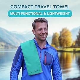 Youphoria Microfiber Travel Towel Fast Drying Lightweight - Quick Dry Towel for Camping, Beach, Backpacking, Hiking, & Sport