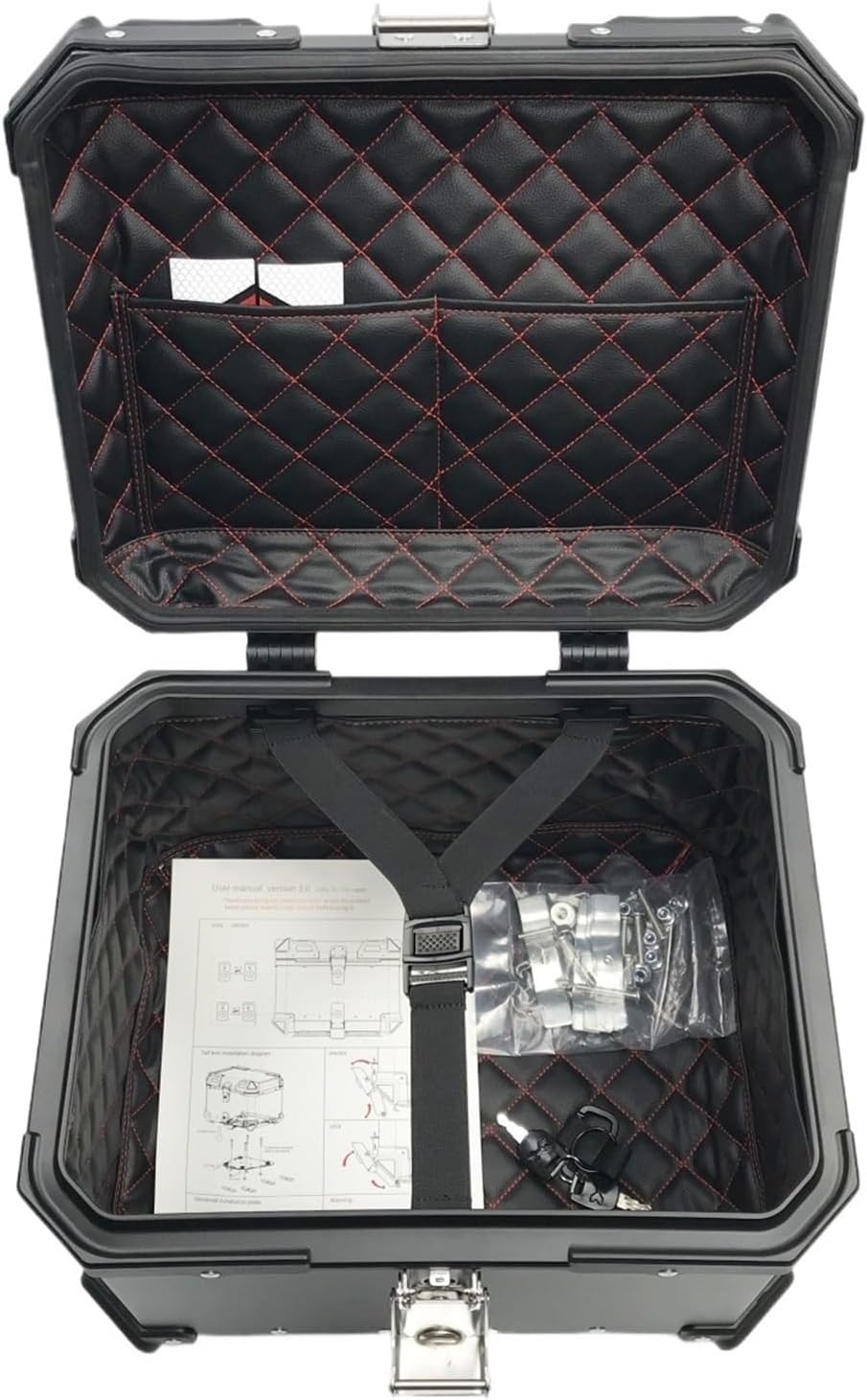 F2-MOTO 65L WP Top Box Motorcycle case Aluminum Alloy Tail Motorcycles(Black)