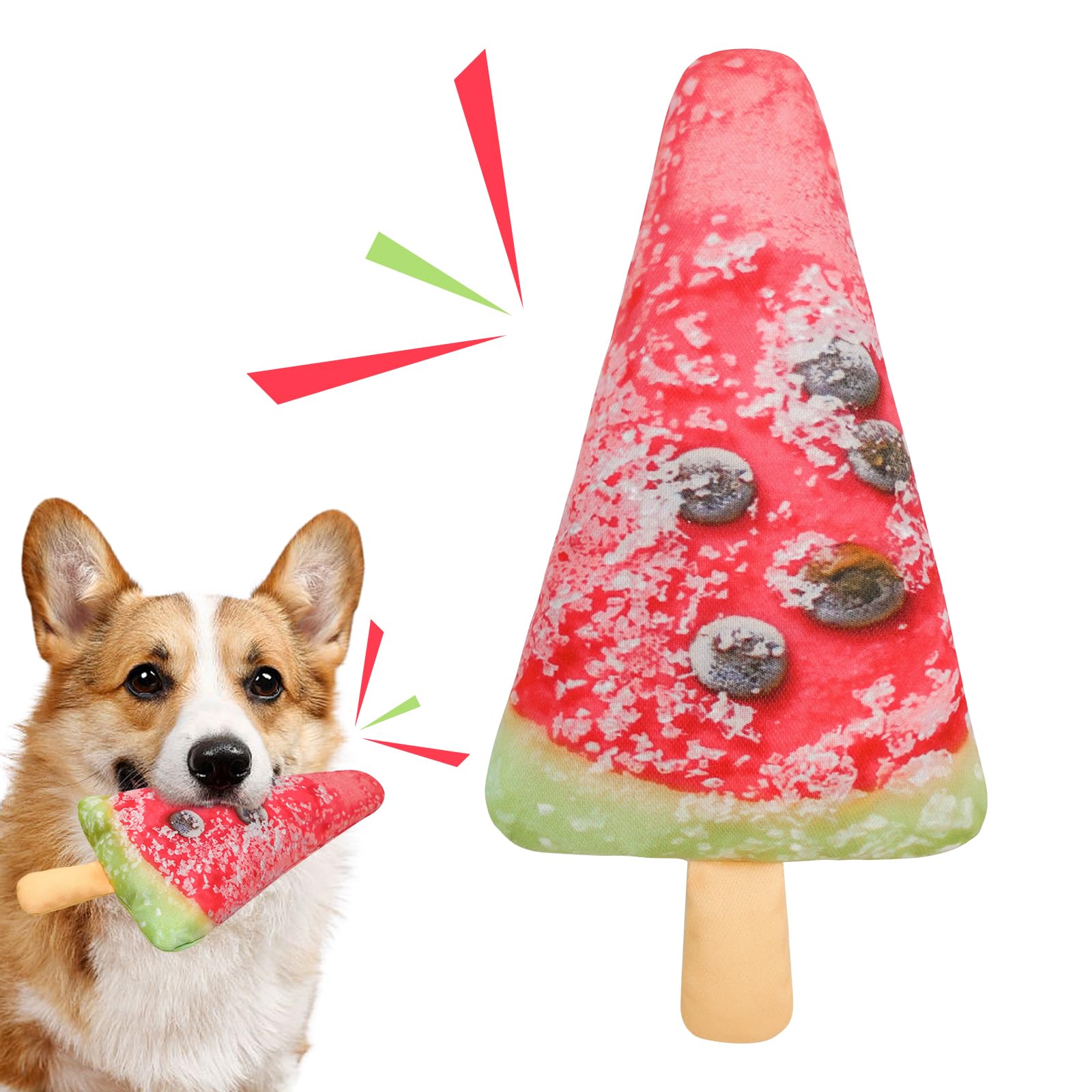 Crinkle Dog Toys, Floating Dog Toys with Mesh for Cleaning Teeth, Watermelon Dog Gifts for Small and Medium Dogs