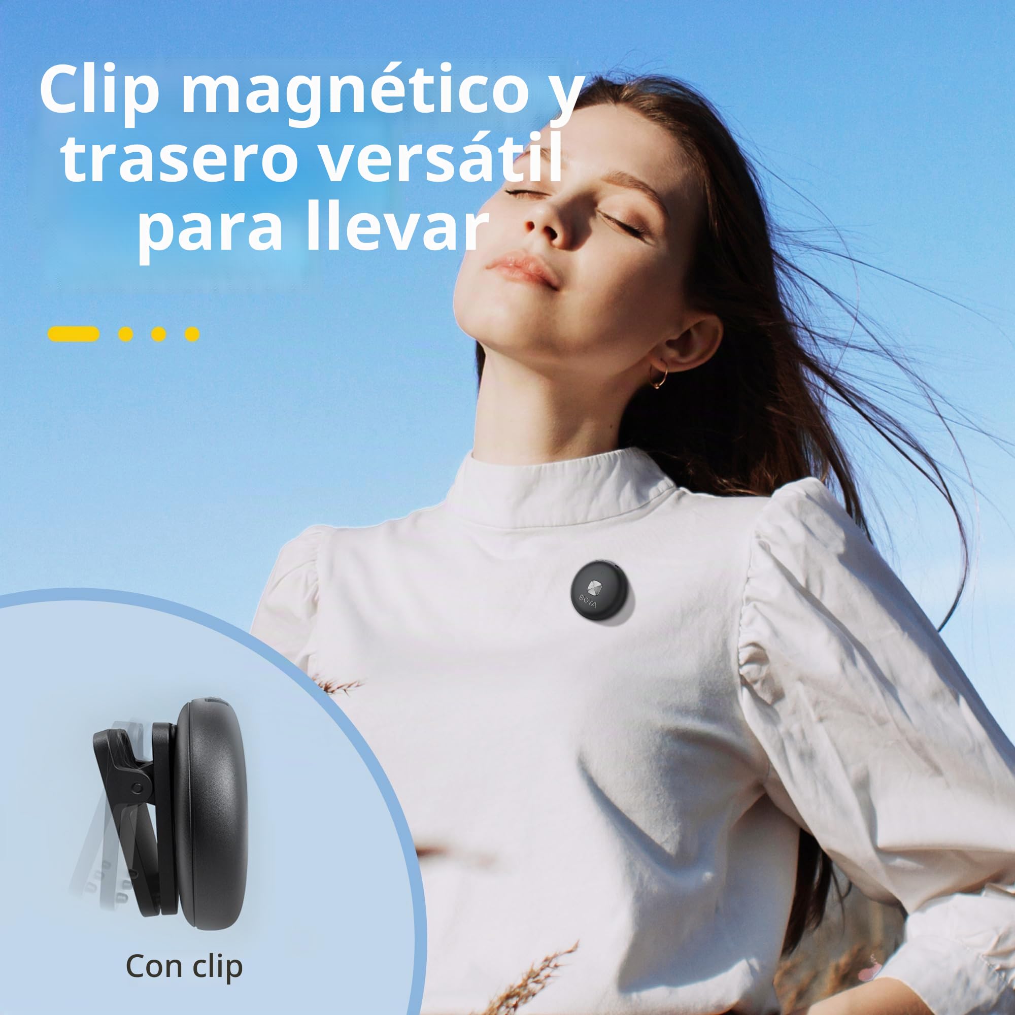 BOYA OMIC-D Lavalier Micrófono iPhone Inalámbrico, Mini iPhone iPad Micrófono Externo Teléfono Móvil Vlog Podcast Streaming Live Plug Play Micrófono de Solapa Inalámbrico