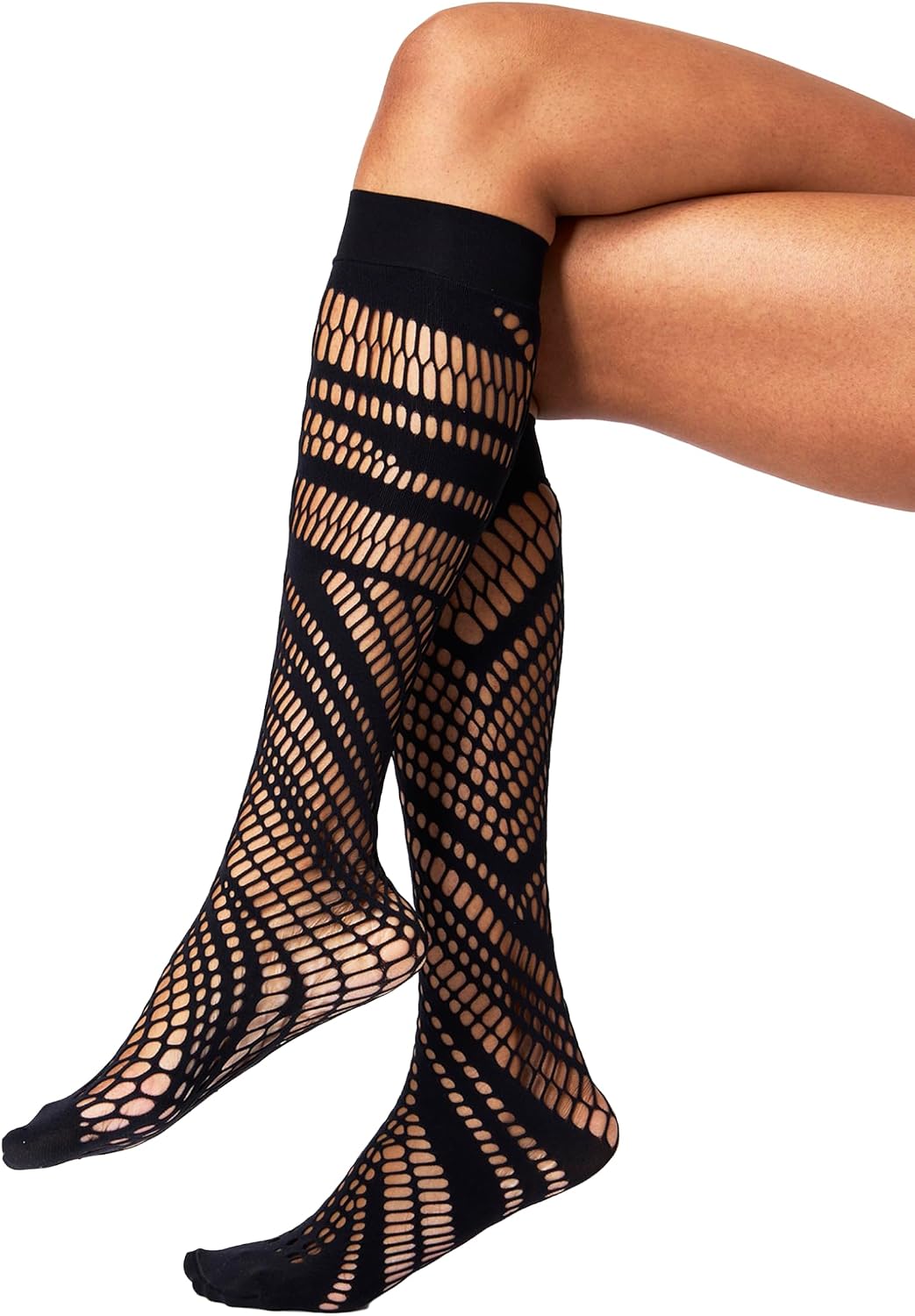 Wolford Organic Net Knee-Highs for Women Seamless Recycled Econyl Mesh with Perforated Pattern