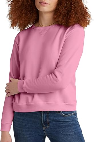 Hanes Ecosmart Sudadera de cuello redondo con muesca en V para mujer