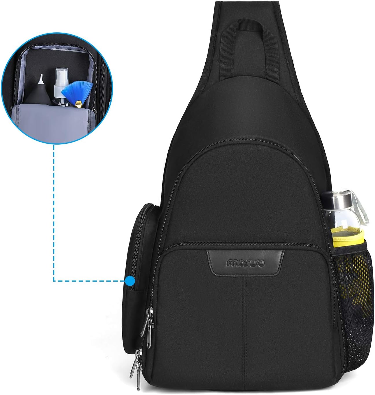 MOSISO Camera Bag Sling Backpack, DSLR/SLR/Mirrorless Full Open Camera Case with Tripod Holder&Rain Cover&Modular Insert, Photography Backpack Compatible with Canon/Nikon/Sony/Fuji, Black - Image 3