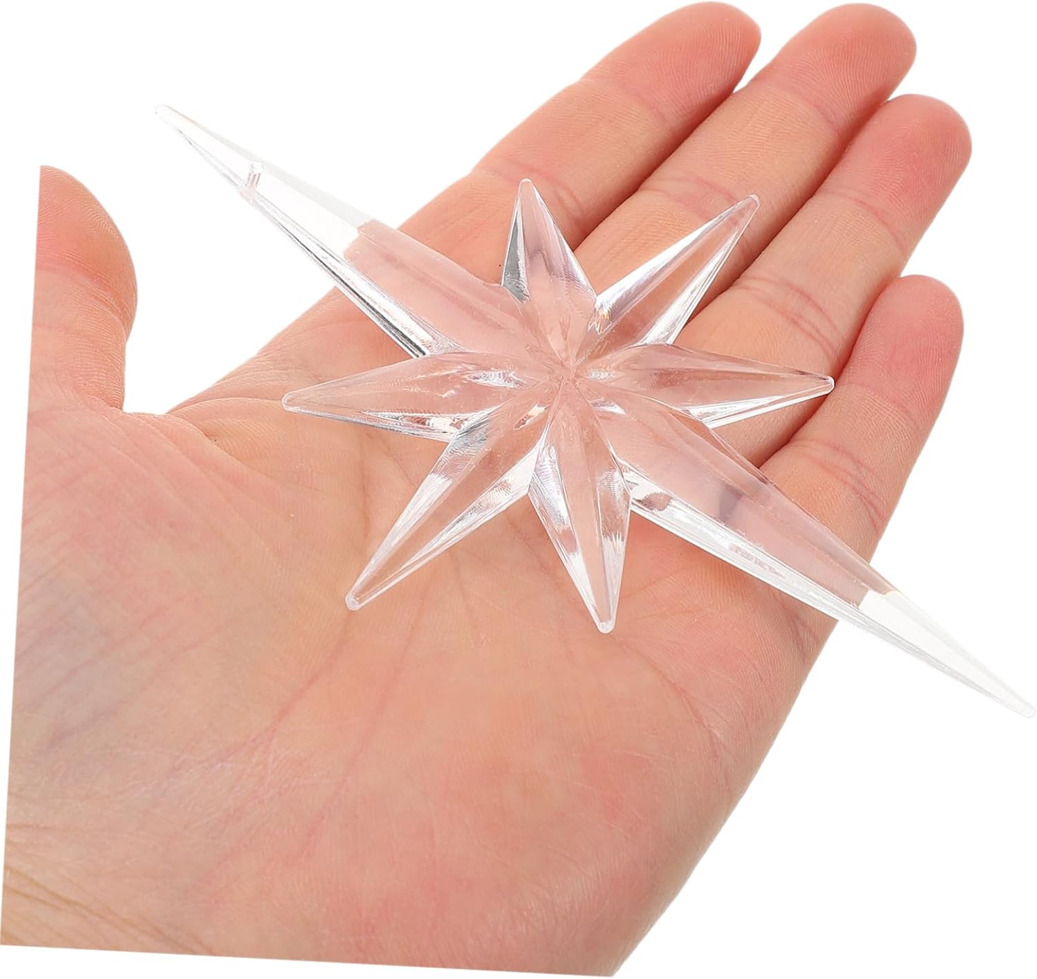 6pcs Hanging Christmas Tree Ornaments Acrylic Star Pendants Holiday Decor Xmas Tree Decorations