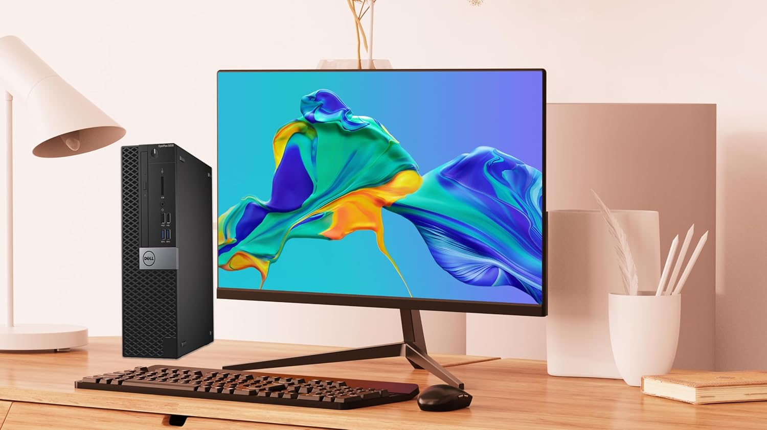 Dell OptiPlex 5050 Small Form Factor Desktop Computer Bundle PC Set with 21.5" FHD Monitor Intel Core i5-6500 16GB RAM 256GB SSD, Keyboard & Mouse, Wi-Fi, HDMI, VGA, DP, Windows 10 Pro (Renewed)