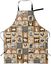 Funny Animal Apron with 2 Pockets Waterproof for Men Women Kitchen Garden Decor