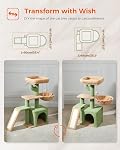 PAWZ Road Cactus Cat Tree for Indoor Cats, [31.5''=80CM] Cute Cat Tower Cat Condo with Sisal Scratching Ramp, Cozy Hammock and Removable Top Bed Perch for Kittens, Green