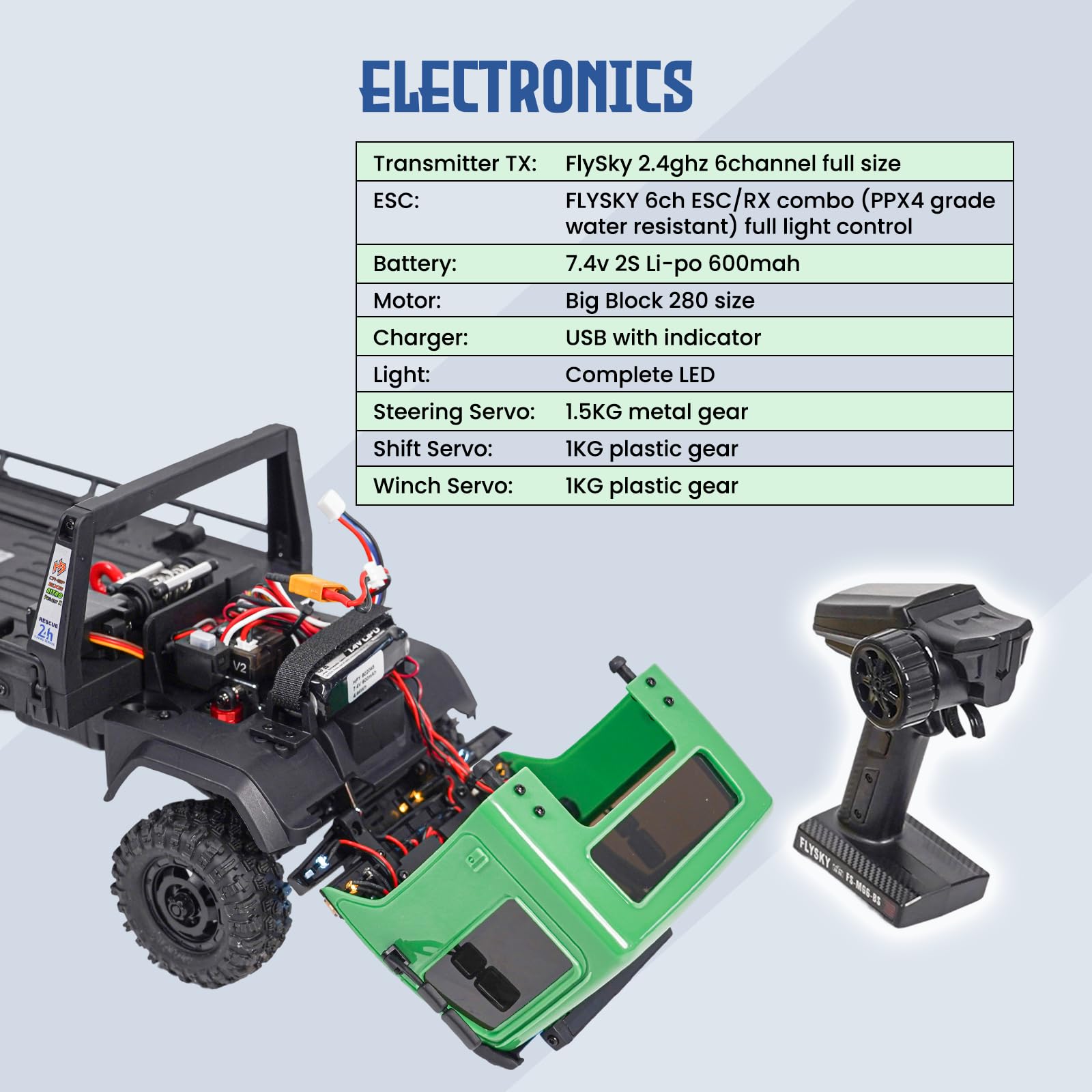 HOBBYPLUS ARKTOS 6x6 V1.5 CR18P Rock Crawler RTR All Terrain - Coche de control remoto, Rock Crawler escala 1/18 6WD 2 velocidades de transmisión todoterreno para mayores de 14 años, aficionados a
