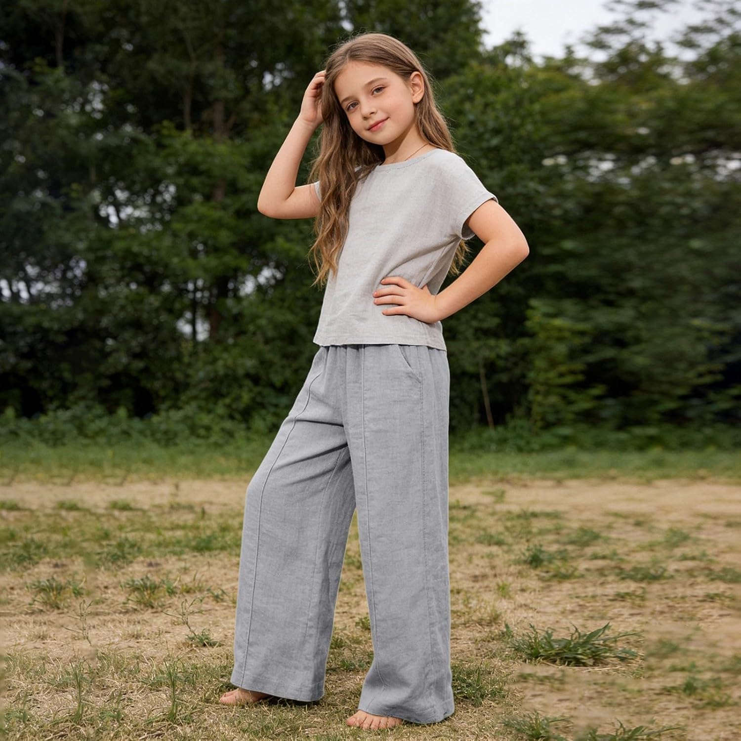 Girls' Jogger Sweatpants Kids Running Athletic Pants with Pockets Teens Streetwear Sizes 4 to 16