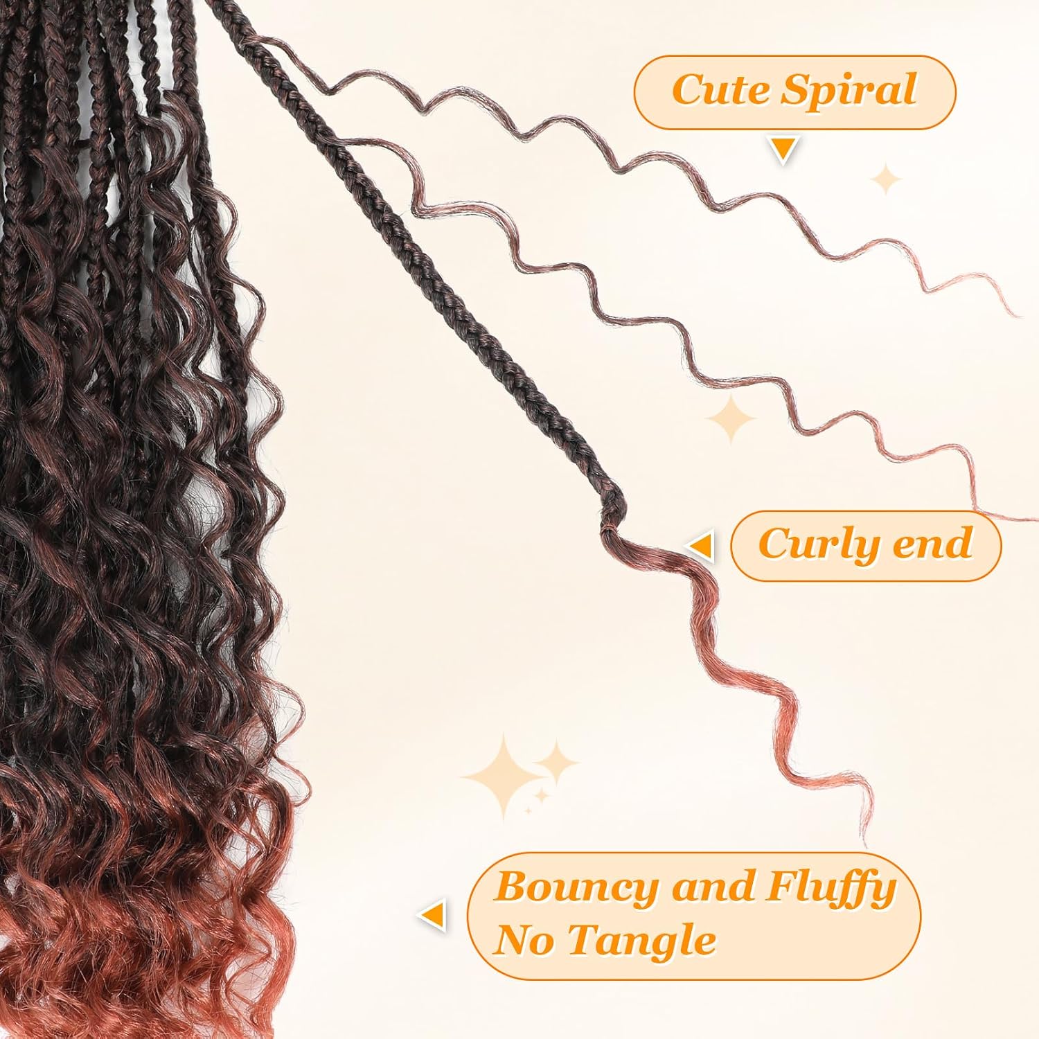 Yewell 9 Packs Goddess Box Braids Crochet Hair Boho Box-Braids With Curly Ends Crochet-Hair For Black Women, 14 Inch Pre Looped Bohemian Crochet Box Braiding (14Inch 9 Packs,T350#)