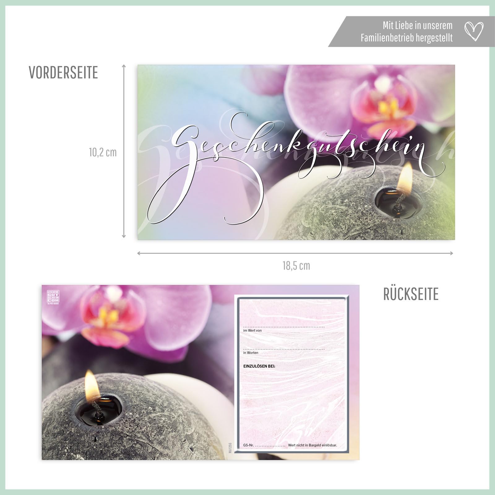Gutschein-Set. 100x Gutschein + Kuvert. Für Kosmetiksalons Massage Wellness und andere Firmen, blanko zum selber Ausfüllen.