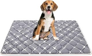 Bubblebear Dog Crate Mat 36x23 - Ultra Soft Washable Anti-Slip Kennel Pad, Stain-Hiding Dark Color for Small Medium Large Dogs
