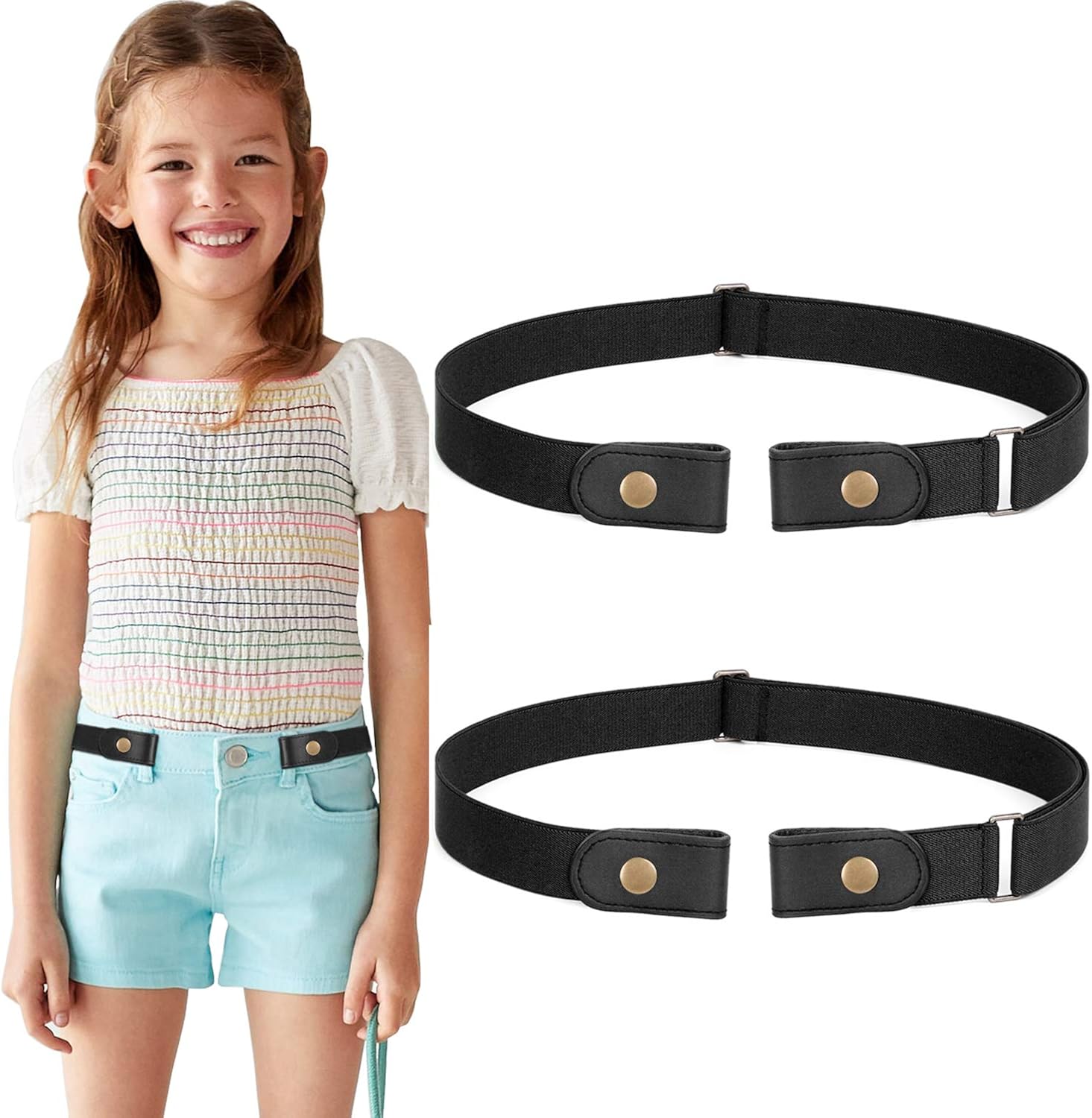 No Buckle Stretch Belt for Child Boys and Girls Buckle Free Kids Belt Up to 24 Inches