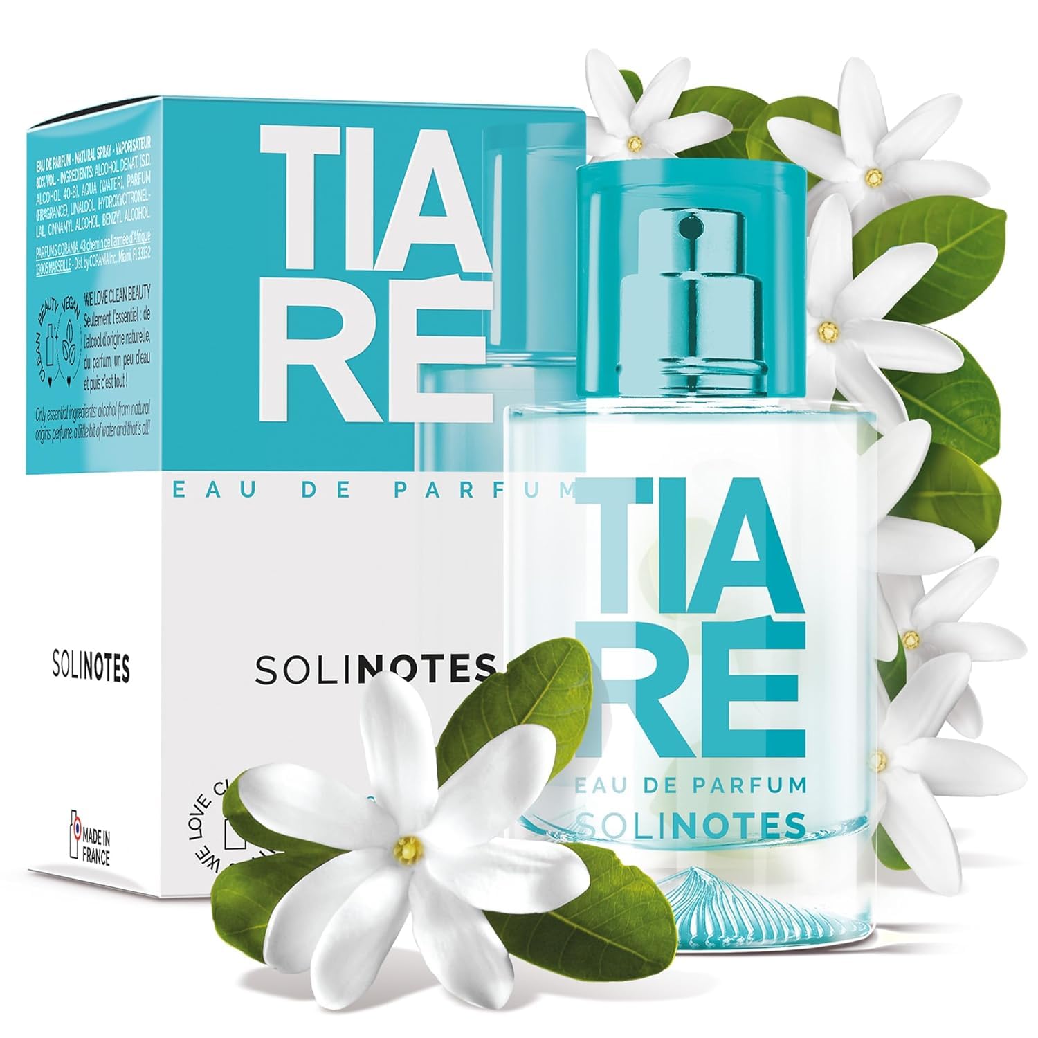 Solinotes Tiare Eau de Parfum, Coconut & Tiare Flower, Vegan, 1.7 Fl Oz